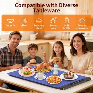 <b>Electric</b> Foldable Silicon Rapid Full Surface <b>Heating</b> Mat 6 Temp Settings 6H Timer Portable Food Warming Mat Keep Meal Warm - Product Image 6