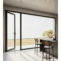 Porte pliante panoramique pour villa, centre commercial extérieur, fabricant professionnel, quincaillerie en acier inoxydable, qualité commerciale