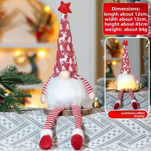 Ornement de Noël en tissu lumineux avec lumières LED, design sans visage, petite breloque suspendue pour cadeau d'enfant - 31cm-50cm - Product Image 3