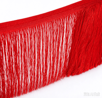 Cordon en macramé rouge tressé à franges pour vêtements, rideaux, couture, broderie