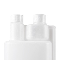 Dosage PE-HD Mesure Double Cou En Plastique Double Chambre Bouteille En Plastique Laboratoire Double Cou Distributeur Bouteille De Mesure