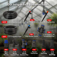 Système d'irrigation goutte à goutte 230FT, kit d'irrigation goutte à goutte à connexion rapide avec accessoires de tuyauterie d'irrigation de 1/4" et 1/2" pour bacs surélevés