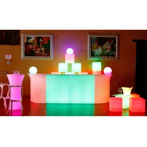 Konter Bar Led Modular Eksklusif/Bar Mobile Menyala/Furnitur Bar Menyala Plastik Modern Baterai Lithium Isi Ulang