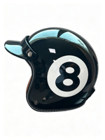 Casque de moto YQH style billard 3/4 ouvert, coque ABS, rétro, été