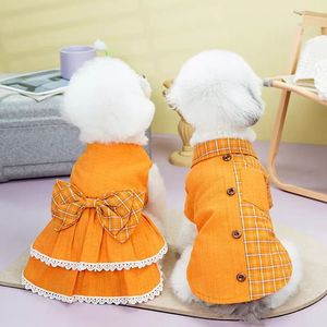 Pakaian Anjing Modis Musim Semi dan Musim Panas untuk Anak Anjing dari Desainer Anjing Profesional dan Kelas Atas Dilengkapi Pita - Product Image 5