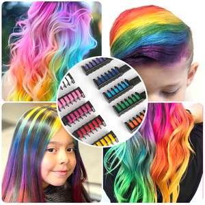 Coloration capillaire <span class=keywords><strong>temporaire</strong></span> pour enfants et adultes, multicolores, non toxique, lavable, arc-en-ciel, peigne à coloration capillaire, craie capillaire pour <span class=keywords><strong>cheveux</strong></span> clairs et foncés - Product Image 2