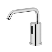Distributeur automatique de savon en mousse monté sur le pont avec robinet chromé moderne de qualité hôtelière sans contact pour évier de cuisine/salle de bain, principalement en métal