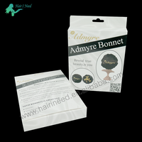 Emballage de bonnet personnalisé de luxe conception libre Boîte de bonnet en satin pour cheveux avec fenêtre