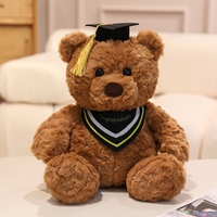 Adorables ours en peluche personnalisés pour la remise des diplômes, disponibles en deux tailles, avec toques et pompons, en fourrure douce, anti-stress, cadeaux de remise des diplômes pour étudiants