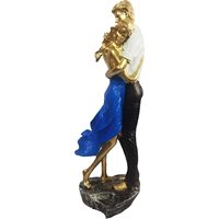 PARIJAT HANDICRAFT Sculptures en résine antique Amant passionné Étreignant Couple Figure pour la décoration intérieure Articles de décoration de table