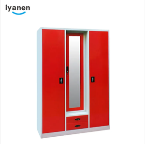 Iyanen 2 Cửa Và 2 Ngăn Kéo Màu Đỏ Thực Tế Kim Loại Dọc Đứng Fire-Proof Quần Áo Và Lưu Trữ Tủ Quần Áo Locker Với Các Phím - Product Image 6