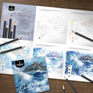 <span class=keywords><strong>Castle</strong></span> <span class=keywords><strong>Art</strong></span> <span class=keywords><strong>Supplies</strong></span> Seascape 24 crayons de couleur dans une boîte en fer blanc portable robuste avec un noyau souple, des pigments riches et des couleurs vives - Product Image 4