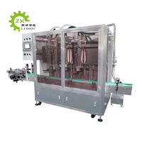 Machine de remplissage entièrement automatique ZXSMART à 4 buses, servo-électrique, pour liquides et pâtes, idéale pour les bouteilles de shampoing, de savon liquide et les pots de crème.