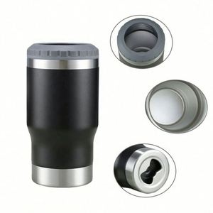 Refroidisseur de canettes de bière 4-en-1 réutilisable en acier inoxydable de 14 oz avec logo personnalisé et couleur personnalisée, avec ouvre-bouteille intégré au fond, idéal pour la rentrée scolaire - Product Image 3