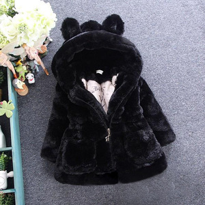 Nuovo inverno neonate <span class=keywords><strong>vestiti</strong></span> cappotto in pile di pelliccia sintetica Pageant giacca calda tuta da neve 1-8Y giacca con cappuccio per bambini capispalla - Product Image 2