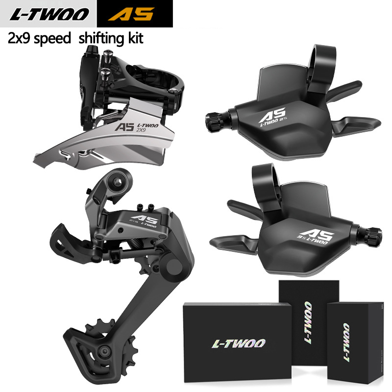 Kit de changement de vitesse noir 2x9 vitesses jambe longue 42T