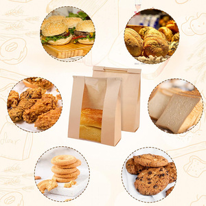 Túi bánh mì giấy cho Kraft tự chế với cửa sổ túi bánh mì bột chua với dải thiếc cho Cookie hạt cà phê bánh - Product Image 2