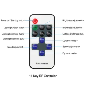 5050 3528 2835 Led Strip Light Kit Dimmer Switch Mini Single Color 11 key RF Controller