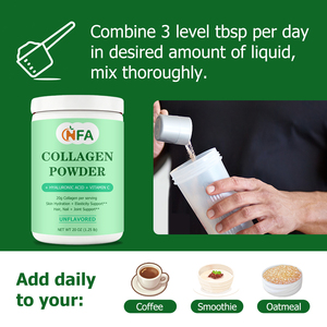 Collagène en poudre OEM ODM avec acide hyaluronique et vitamine C pour soutenir l'élasticité des cheveux et de la peau, la santé des ongles, la flexibilité des os et des articulations - Product Image 4