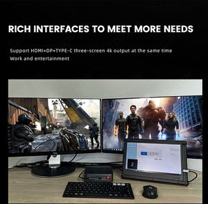 Le plus récent AMD Ryz Mini PC R9 5900HX R7 <span class=keywords><strong>5800U</strong></span> Win11/10 Dual LAN NVMe SSD Vega Graphics Gaming PC Ordinateur de bureau HD DP Type-C WiFi - Product Image 2