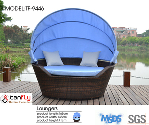 Chaise longue de patio en aluminium, chaise longue en rotin, chaise longue pour hôtel, piscine, avec coussin - Product Image 5
