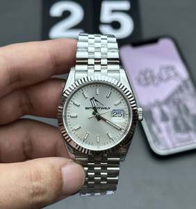 Elegante Reloj Mecánico Automático con Espejo y Correa de Acero Inoxidable con Zafiro para Parejas, Regalo para Novio - Product Image 6