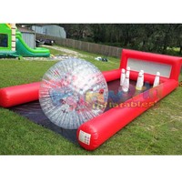 Grande arène sportive gonflable extérieure pour les jeux de bowling humains passionnants de bowling