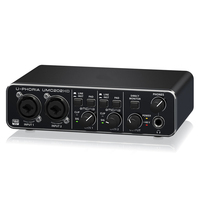 Interfaz de Audio USB UMC202 2x2 con Alimentación Phantom de 48V, Preamplificadores MIDAS, 24 Bits, 192 kHz, para Grabación en Estudio Casero y Podcast