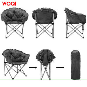 Fauteuil de camping pliable Woqi Outdoor Moon Chair, structure en aluminium, tissu Oxford, couleur graphite, portable, pour jardin et plage - Product Image 1
