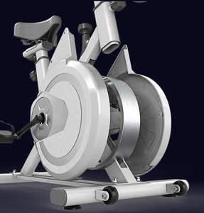 Bicicleta de Spinning Vertical de Acero Inoxidable Gris, 100 kg, Resistencia de Fieltro de Lana, Certificación CE, Gimnasio en Casa, Ejercicio Interior con Indicador de Tiempo y Calorías - Product Image 4