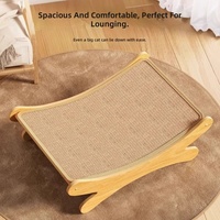Lit et griffoir combinés pour chat en MDF et sisal, durable, sans peluches, grand format, très résistant aux griffures, avec coussin de griffage et canapé-jouet