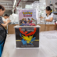 Boîte de présentation personnalisée pour boosters, en acrylique transparent avec couvercle magnétique, protection UV, pour boosters anglais et boîtes d'entraînement Elite (ETB)