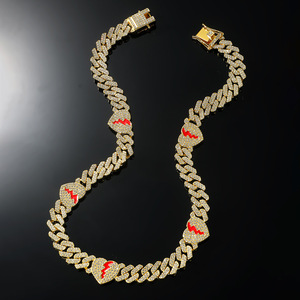 Collar de Cadena Geométrica con Corazón, Diseño Innovador y Personalizado, Estilo Punk, Moderno y Dominante, para Hombre, Venta al Por Mayor - Product Image 2