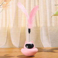 Nouveau Jouet Interactif pour Chat Tournant et Rotatif avec Longue Plume, Baguette de Teaser pour l'Auto-Amusement des Petits Chats, Idéal pour l'Intérieur - Vente Flash