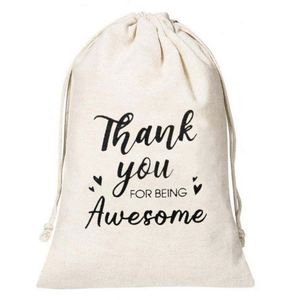 Eco Friendly Custom Oganic Plain White Cotton Muslin Linen Pouch Bag Drawstring Shoe Cloth Packing Bag - Product Image 5