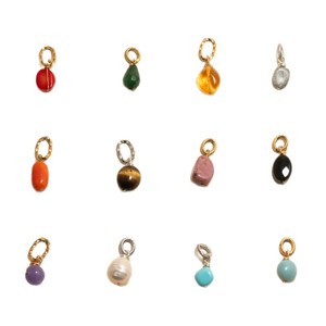 Nuovo ciondolo con pietra portafortuna di dicembre in acciaio inossidabile, stile europeo e americano, catena regolabile base fai-da-te, placcato sottovuoto 18k - Product Image 1