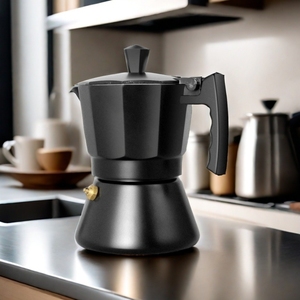 Juego de café Moka Pot de aluminio clásico, cafetera Espresso portátil para estufa, percolador y 300ml de 150ml, olla <span class=keywords><strong>Mocha</strong></span> de negocios - Product Image 4