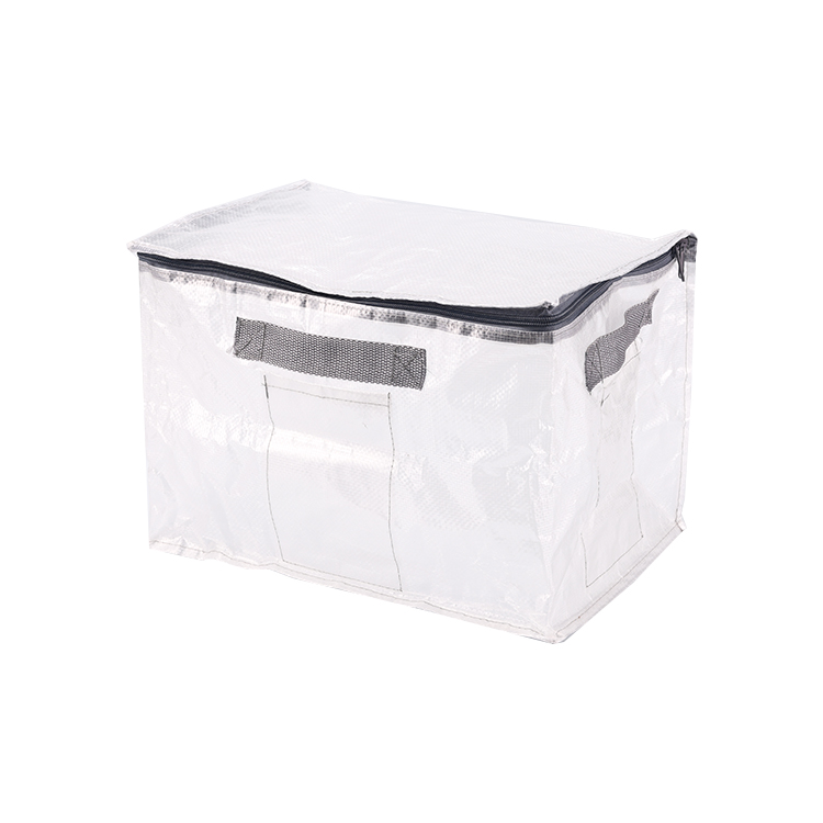 Heavy Thick Customizing Transparent Clear PP Woven Storage Moving Bag double zipper waterproof