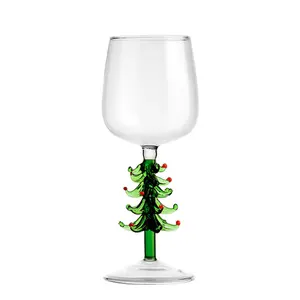 フィギュアクリスマスツリー茎ワイングラス