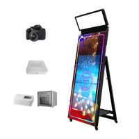 Photomaton Miroir Magique à Écran Tactile avec Anneau Lumineux LED et Flight Case pour Mariages et Événements