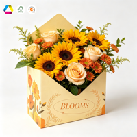 Boîte à fleurs en papier de style enveloppe personnalisée, boîte d'emballage cadeau pour fleuriste, haute qualité esthétique, pour les fêtes, les mariages, les cadeaux artisanaux