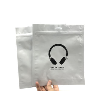 Bolsa de auriculares de plástico con cierre de cremallera con sellado térmico de embalaje personalizado - Product Image 2