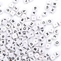 Contas de número do alfabeto de carta, base do alfabeto contas de silicone com letras