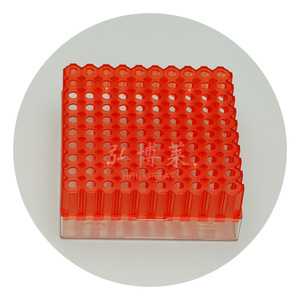 Hongbolai Caja Criogénica para Tubos de PC con 100 Compartimentos, Tapa Abatible, Roja y Reforzada para Uso en Laboratorio - Product Image 4