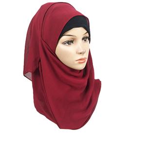 Nouveau Pearl Hijab Chiffon Usine Vente Directe de Lady Pratique Foulard pour Dames Monochrome Foulards Musulman Hijabs - Product Image 1
