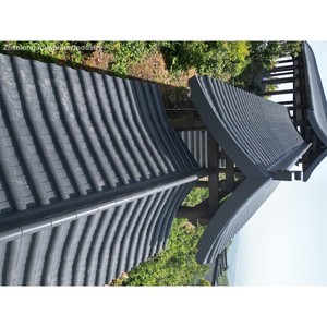 Tuile de toiture en aluminium avec revêtement PVDF, légère, ignifuge, classe A1, service de découpe laser pour toiture de villa, jardin et aménagement paysager - Product Image 2