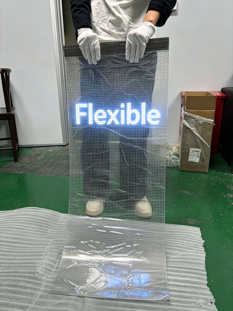 Transparent Flexible LED Film Display Screen Crystal Panel for Shopping Mall Windows