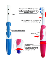 Cepillo de Dientes Eléctrico Giratorio para Adultos, Impermeable, de Doble Cabezal, con Batería, Sónico, Automático, con Logotipo Personalizado