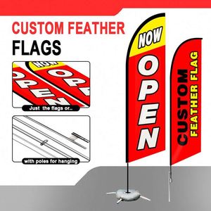 Drapeaux à plumes personnalisés en gros, haute qualité, durables, écologiques, en fibre de verre, publicité extérieure, polyester tricoté double face - Product Image 5