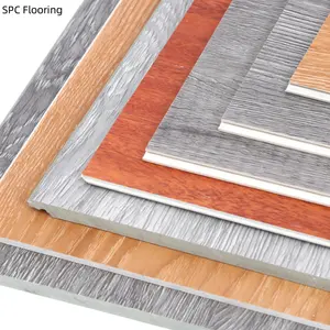 Luxury Indoor Interlocking Wood Marble Grain 4mm 5mm 6mm 7mm 8mm Pvc Click Lock Spc Flooring Vinyl Tiles With IXPE